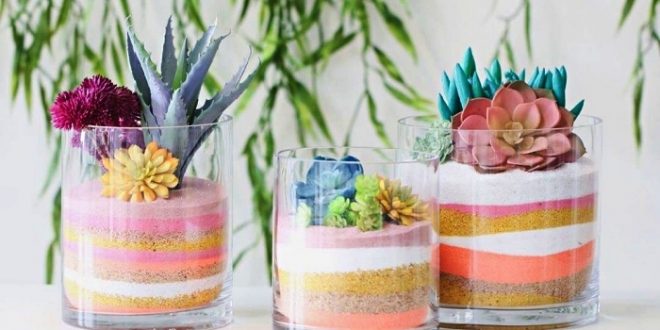 Comment décorer un vase transparent avec du sable