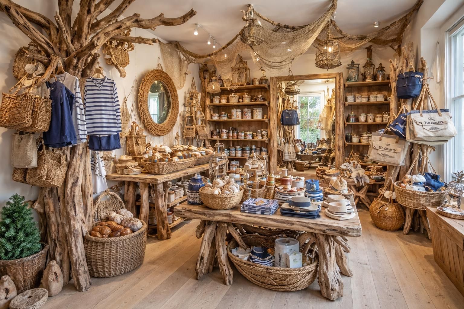 découvrez comment aménager une boutique bretonne unique avec des présentoirs en bois flotté et une décoration marine authentique qui capturent l'esprit de la bretagne.