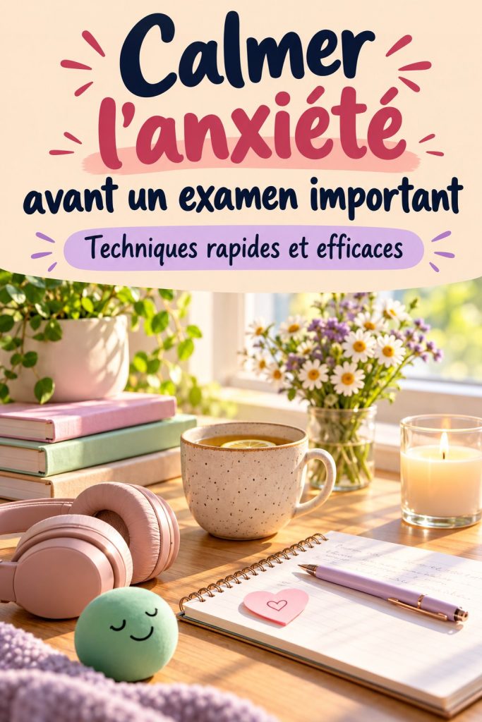 Personne méditant pour réduire l'anxiété avant un examen important.