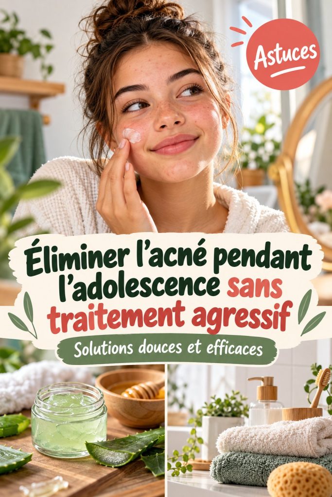 Jeune adolescente souriante avec une peau éclatante après avoir suivi des conseils pour éliminer l'acné.