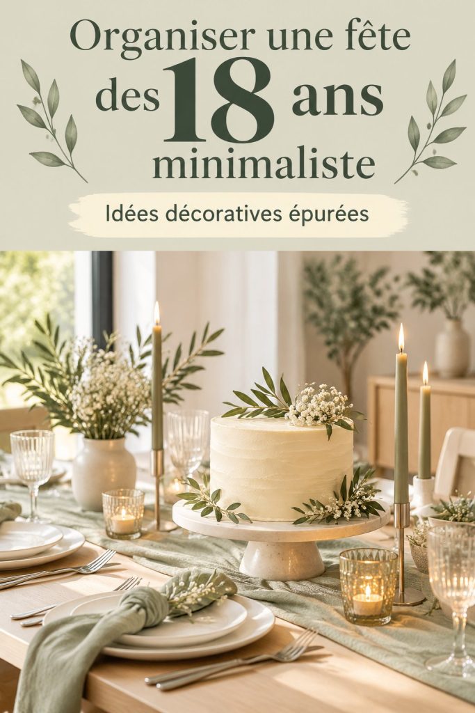 Décoration élégante et épurée pour une fête des 18 ans