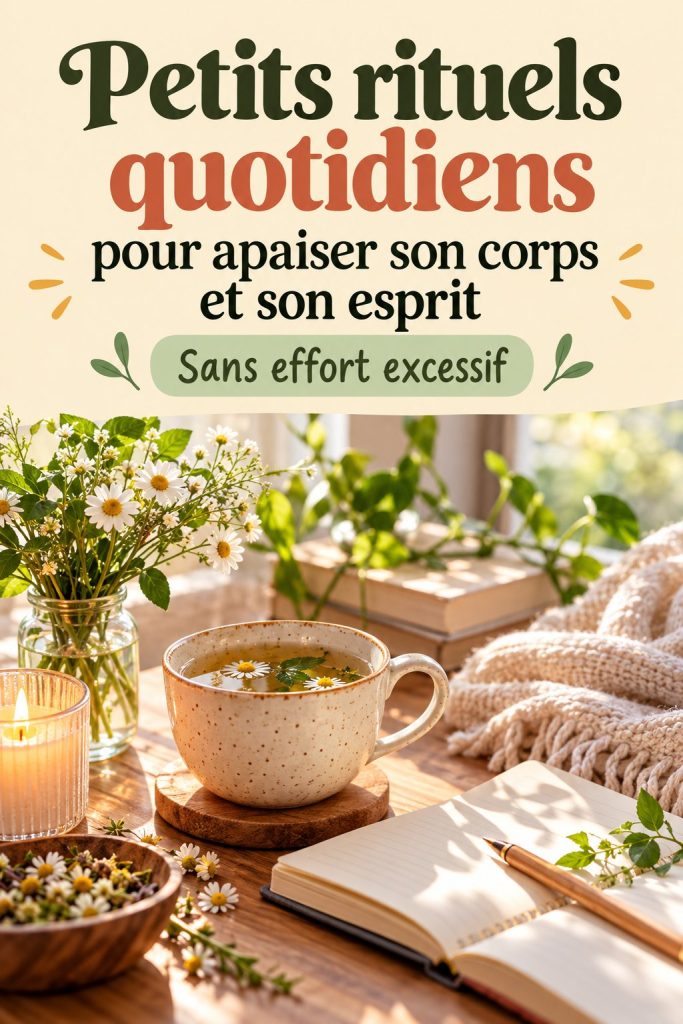 Femme pratiquant la méditation sur un tapis, illustrant des rituels apaisants pour le corps et l'esprit.