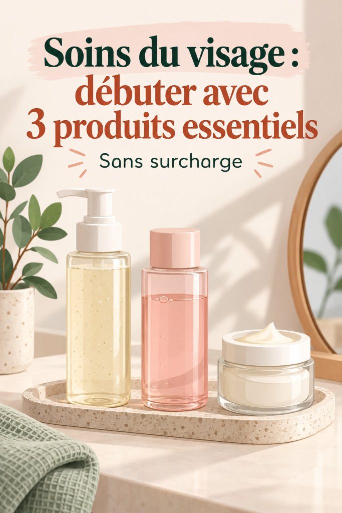 Une sélection de trois produits de soin minimalistes pour le visage.