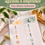 Femme utilisant un agenda à imprimer pour sa routine de soins de la peau.